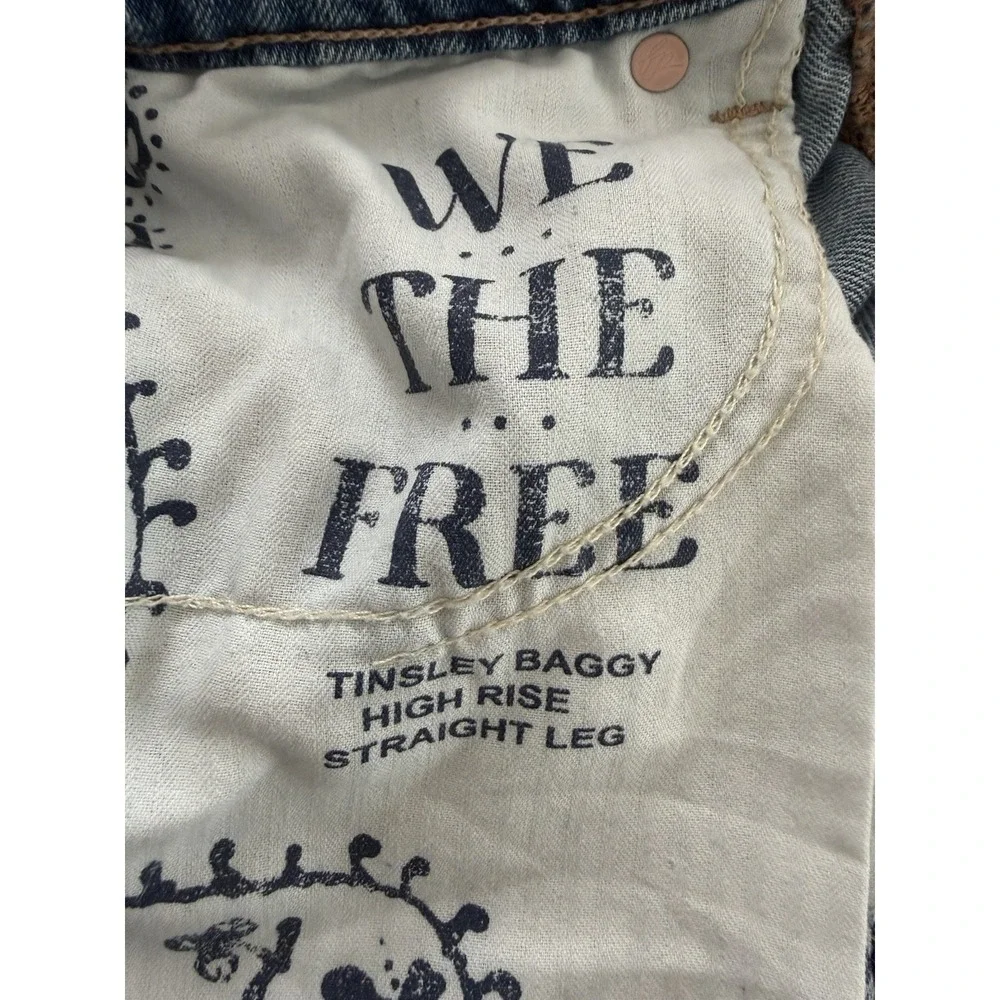 Free People We The Free Tinsley Baggy High Rise Straight Leg Jeans Women's 24